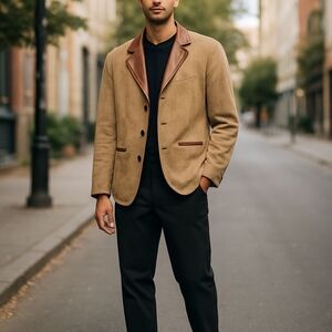 MANLY Men's Retro Jacket Casual Coat Top Overcoat. SZ LG